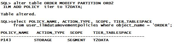 Example4: ADO policy to move partitions Example 4: Move partition to