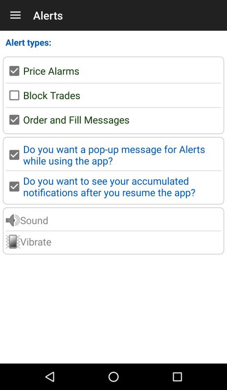 " - This will display a dialog while using the app when an alert arrives for any checked alert type. "Do you want to see your accumulated notifications after you resume the app?