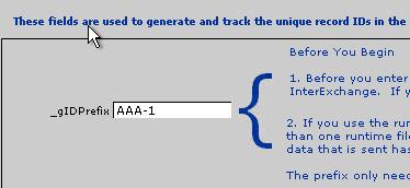 3. Before you can begin data entry, you must change the field labeled _gidprefix. a) Delete the AAA and replace it with the prefix that was sent to you by e-mail.