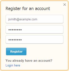 5. Click 'Register'. Your account will be created.