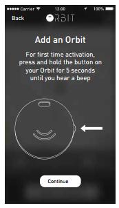 After creating an account, you will be prompted to choose the Orbit product you wish to add.