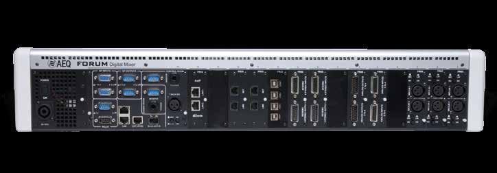Both frames, and in addition to the built-in inputs and outputs, have slots for 14 audio input and output modules, each of which can be configured according to the user s specific requirements and