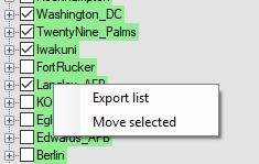 Multi-select active Export list Will create a HTML report of all