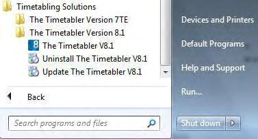 UPDATES TO THE TIMETABLER V8.1 It is recommended that you check for updates regularly.
