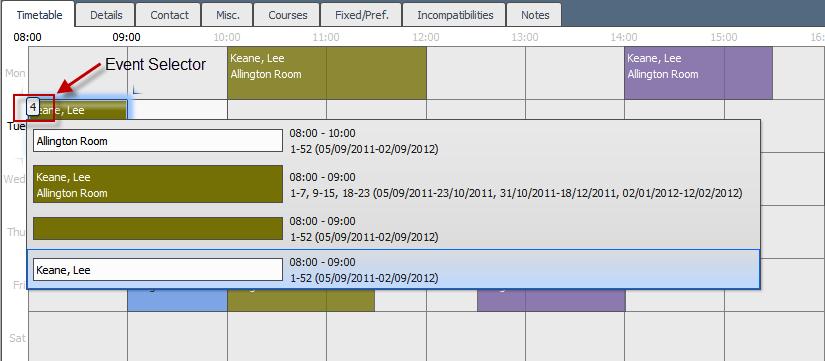 Adding an Event Using the Event Selector With your module Timetable Page displayed, follow these instructions to add a new event: Select the period cell that begins at 10:00am on Tuesday.