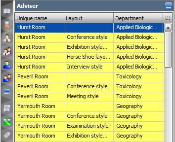 Room Adviser Results Once the Adviser results screen is displayed you will see Resource Set within the Event Details window (shown below).