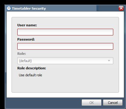 The default administrator user account name is administrator Login Window Navigating Within Timetabler Live Riband The Riband is displayed across the top of the browser and contains a variety of