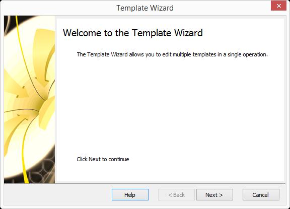 6. Template Wizard The new Template wizard allows you to modify one or more templates in a single operation.