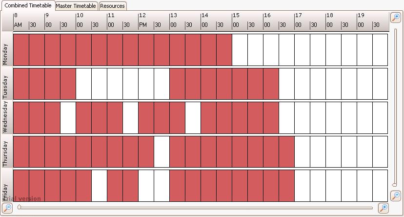 Figure 56 Timetable grid - free/busy view 1.14.
