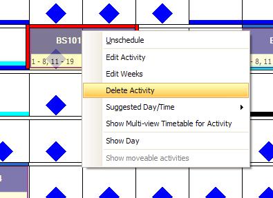 deselected as appropriate. Dragging and dropping with a limited selection of weeks will then create Activity Variants.