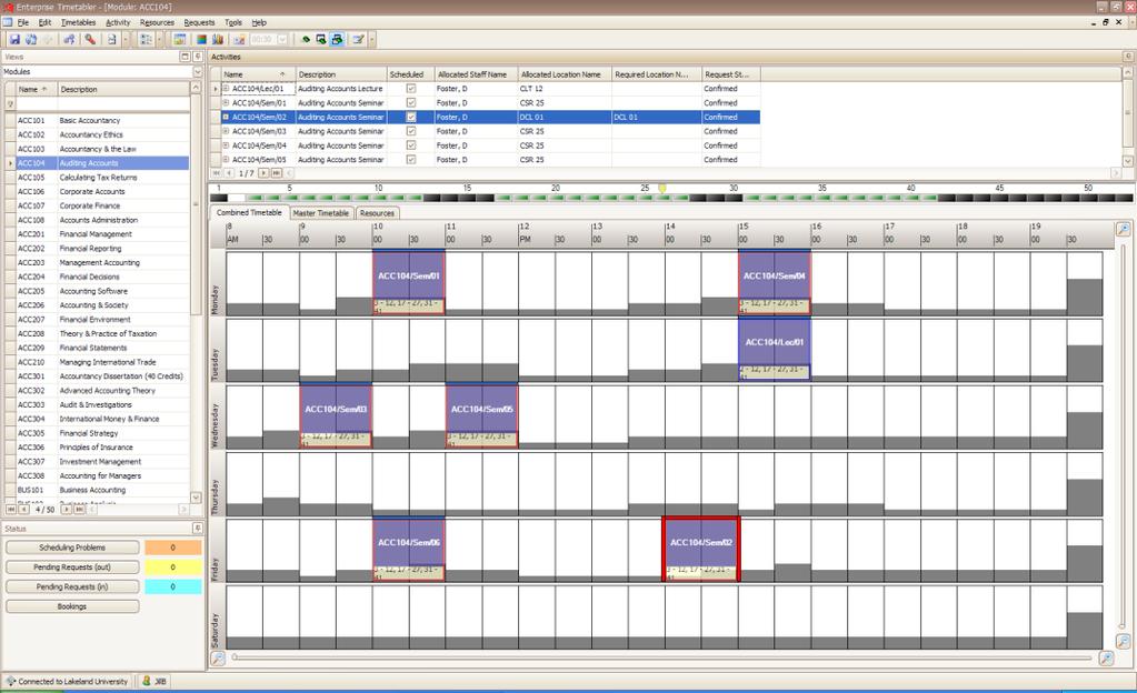 Where the user has Request permission only, on one or more of the resources suitable/ available for an activity, the Timetable grid in Enterprise Timetabler will appear to be greyed out and