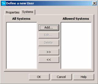Using Identity Driven Manager Using Manual Configuration 3. If you want to restrict the user s access to specific systems, click the Systems tab to configure system permissions.