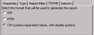 be applied when generating the report. The filter options will vary based on the selected report. 9.