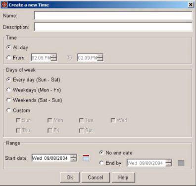 Using Identity Driven Manager Configuring Times Figure 3-9. Create a New Time 3. Define the properties for the new time.