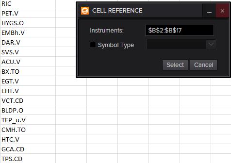 2 Creating lists in Eikon It is also possible to select the instruments for your list in Eikon.