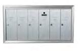 aluminum/silver finish corrosion resistant/rust proof) Door size is 5 1 2"W x 16"H Compartments/Doors are 6" Deep All units are front loading H12506A 6-Door Vertical Mailbox Unit Locking mailbox