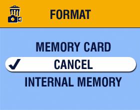 Chapter 6 Formatting Internal Memory or SD/MMC Card CAUTION: Formatting erases all pictures and videos, including those that are protected. Removing a card during formatting may damage the card.