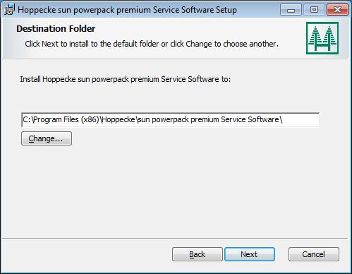 msi English: Setup -> En-EN -> HOPPECKE sun powerpack premium Service Software.msi Administrator rights are required for the installation of the software!