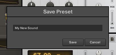 Enter a name for your new Preset file and click Save in the Save