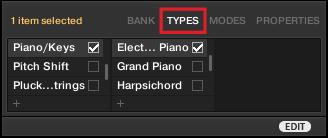 are using. To further define the attributes of your user Preset files, you can edit the Type and Mode tags as well as the general properties of the file.