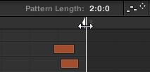 Creating Beats Adding a Second Pattern In the timeline of the Pattern Editor, click the right limit of the Pattern (indicated by a