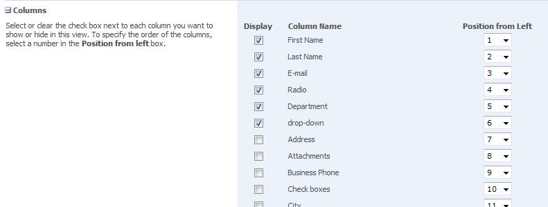 CREATE OR MODIFY A WEB FORM VIEW Other options The following variables are available in the Edit View menu affecting how the data is displayed/viewed.