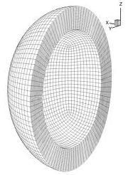 Geometric drawing of a shell of a hemi-sphere Like the chocolate around the