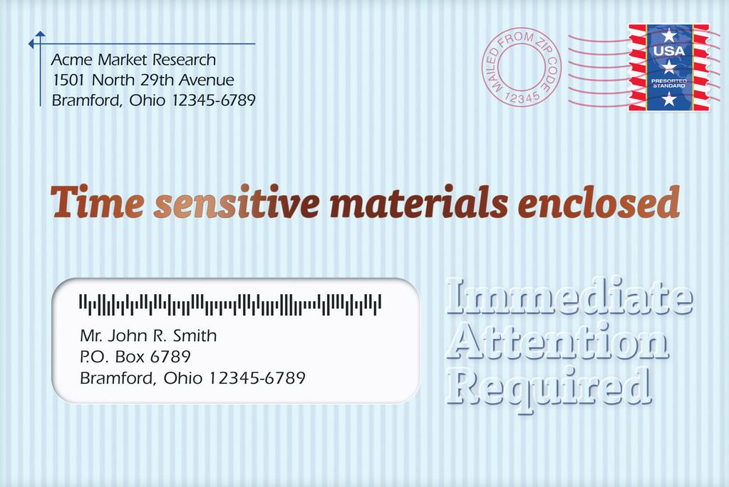 envelope elicits a tactile response from the recipient.