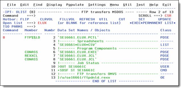 Usage scenarios This section highlights the following usage scenarios: Organizing your work by using permanent OLISTs Managing data sets in a development cycle Organizing your work by using permanent