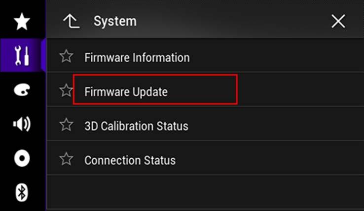 8. Touch [Firmware Update].