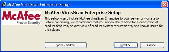 installing VirusScan Enterprise 8.