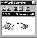 3 USING THE WIRELESS LAN The 3Com WLAN Launcher shows the status of your network association and allows you to perform some network association and configuration tasks.