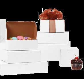 2 100 NON-WINDOW CAKE, PASTRY & PIE BOXES - WHITE: lock corner, 1 piece box, tuck top, CCK, poly wrapped 0977 10 X 10 X 5-1/2 25.4 X 25.4 X 14 100 0979 10 X 10 X 6 25.4 X 25.4 X 15.