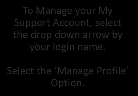Account, select the drop down arrow by