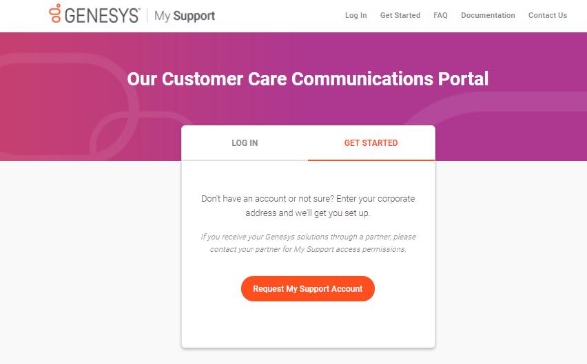My Support: Request an Account http://www.genesys.