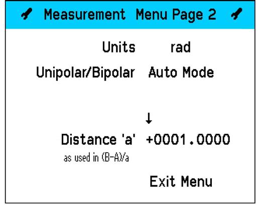 6.0 Operating Screen (cont.) 6.3.4 Measurement (Angle) Menu Page 2 Use to move the cursor around the screen. Use to select options.