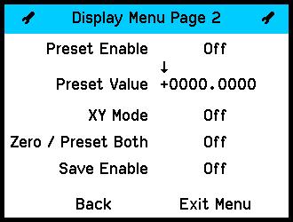6.0 Operating Screen (cont.) 6.7 Display Menu - Screen 2 Use to move the cursor around the screen. Use to select options.