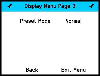 6.0 Operating Screen (cont.) 6.7 Display Menu - Screen 3 Use to move the cursor around the screen. Use to select options. 6.0 Operating Screen (cont.) Select Back/Exit Menu Enter to Action 29 Use Normal, As Offset In "Normal" mode applying the preset masters (the reading becomes the preset value, e.