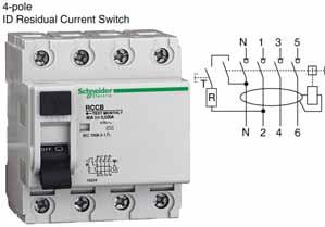 ID switches have an electromechanical release that opens a circuit automatically in the case of a fault between phase and earth greater than 10, 30, or, depending on the model.