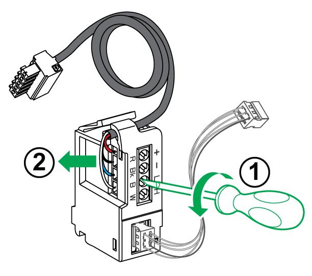 ULP System Isolated NSX Cord Connection Proceed as follow to connect the isolated NSX cord to the connector of a fixed electrically-operated Masterpact NT/NW or Compact NS circuit breaker.
