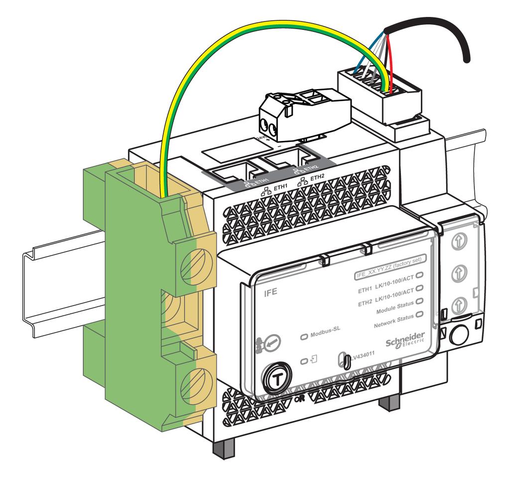 Design Rules of ULP System Connection of the 0 V Circuit WARNING HAZARD OF ELECTRIC SHOCK, EXPLOSION OR ARC FLASH Connect the 0 V circuit (Modbus common and 0 V of the 24 Vdc power supply) to the