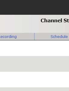for the scheduled and manual recording. The channels status page user interface is open.