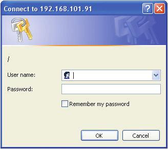 You should be prompted for the NVR s username and password.