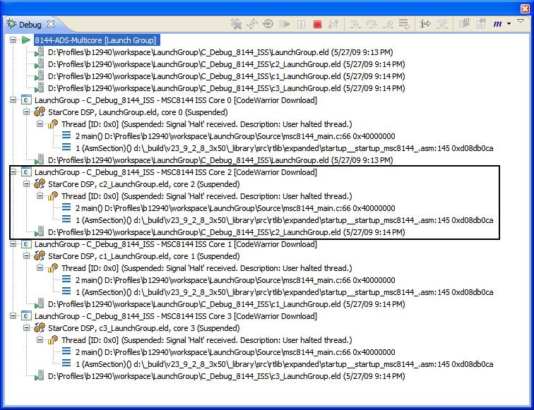 Debugger Launch group a. Select one or more launch configurations from the tree control. b. Select an action from the Post launch action list. c. Click OK.