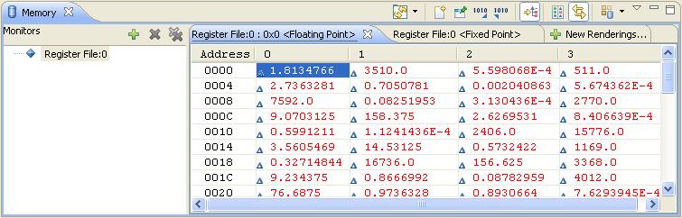 Debugger Memory view Figure 107: Added memory rendering 3.17.4 Mixed source rendering The mixed source rendering allows you to view memory with instructions in C correspondence or mixed modes.