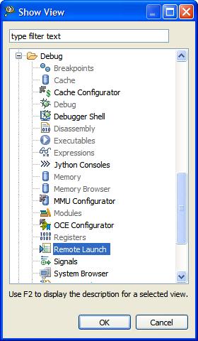 Remote Launch view on page 215 3.28.1 Remote Launch view The Remote Launch view displays the remote launch configurations for the project.