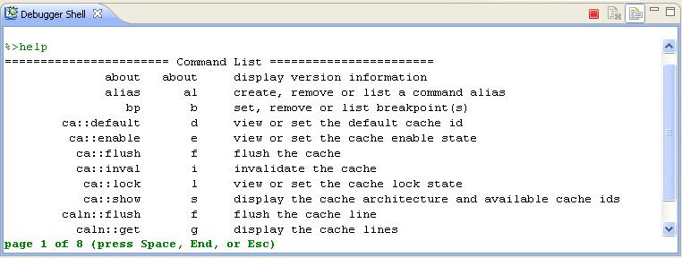 Debugger Shell Chapter 4 Debugger Shell CodeWarrior supports a command-line interface to some of its features including the debugger.