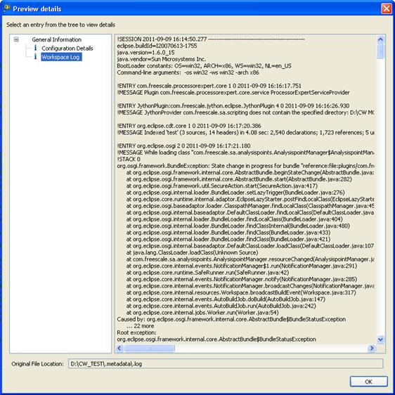 IDE Extensions Diagnostic Information export The Preview details dialog appears.