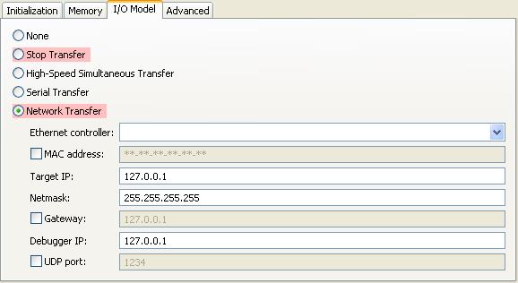 The I/O Model page appears. Figure 42: Hardware or Simulator Target page - I/O Model pane 19.