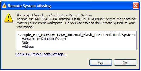 APSC feature allows you to update the Remote System tree when a project is open in the workspace and its APSC cache doesn't match the current Remote System settings.